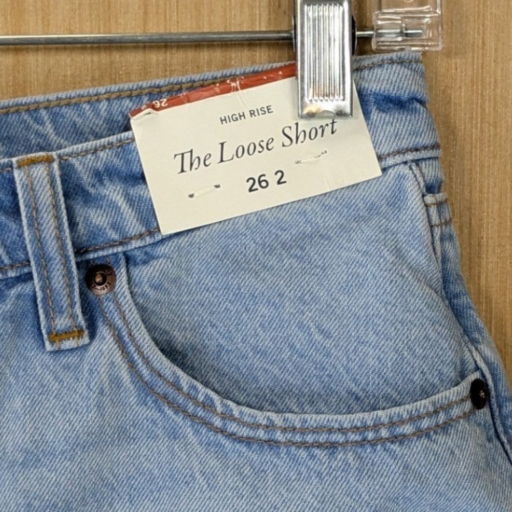 Abercrombie & Fitch The Loose Short Jorts 90s Minimalist High Rise Denim 26 New - Picture 9 of 10